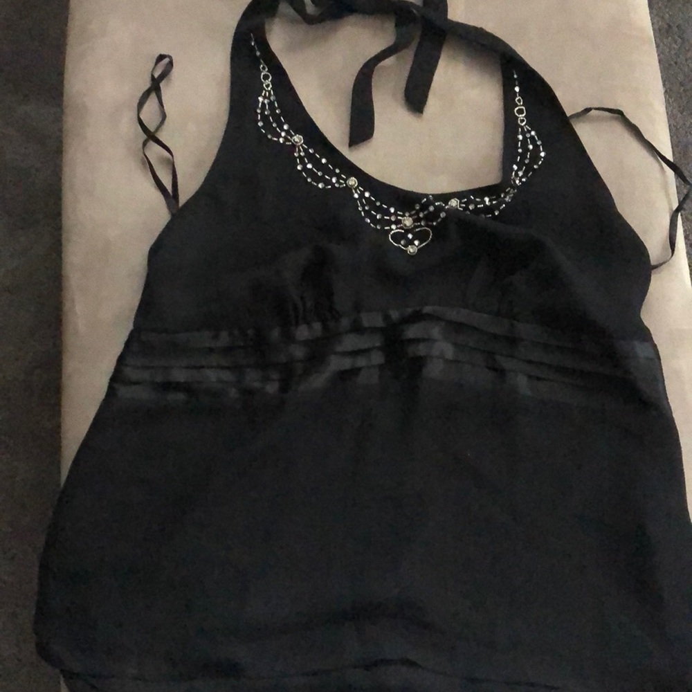 Black Halter. Sequenced neck.
